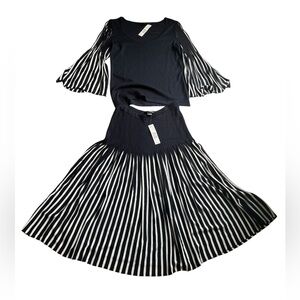 Ellen Tracy for Nimen
Marcus Striped Pleated
Top & Skirt Set  S